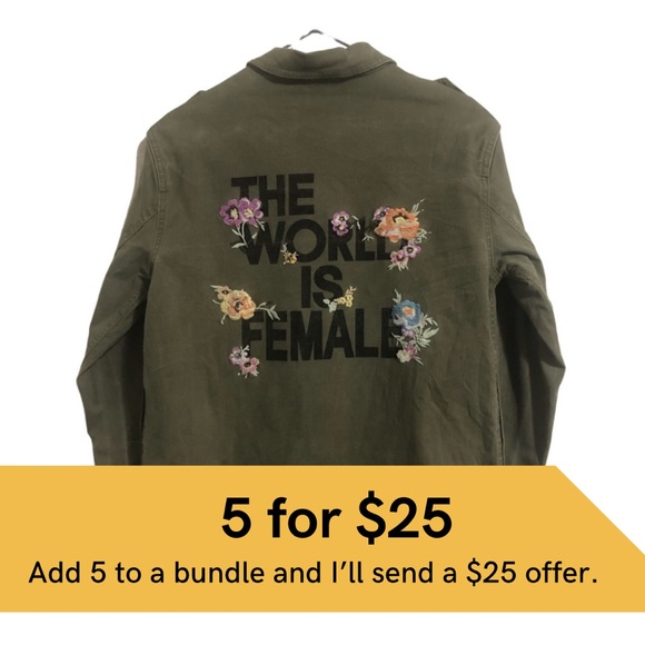 suko jeans Jackets & Blazers - Suko Jeans “The World is Female” cargo jacket.